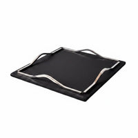 Metal Leather Tray Tabletop Decoration Geometric Tray Sturdy Home Decor for Living Room, Sales Office