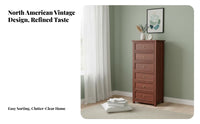 Fully Assembled Solid Wood Drawer Chest Sturdy Construction Vintage Design Storage Cabinet Heavy Duty Multi-Drawer Storage Cabinet Farmhouse Design for Homeowners, Apartment Dwellers, Families, Bedroom, Hallway