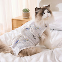 Cat Recovery Suit with Ties, Breathable Post Surgery Cat Clothing, Soft Anti Licking Pet Surgery Recovery Suit for Spay Neuter