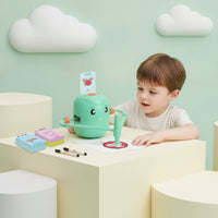 Drawing Robot with Cards Card-Guided Drawing Toy with Pens Doodle Bot Hands-on Painting Machine Educational for Children, Home