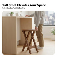 Padded Round Stool Foldable Portable Seat Space-Saving for Indoor Use, Dorm Room