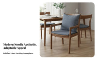 Upholstered Armchair Nordic Design Dining Chair Minimalist Aesthetic With Armrests for Adults, Restaurant, Home Office