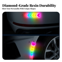 2 Pieces Self Car Reflective Sticker Easy to Install Reflective Car Sticker Waterproof for Drivers, Low Light Conditions, Parking