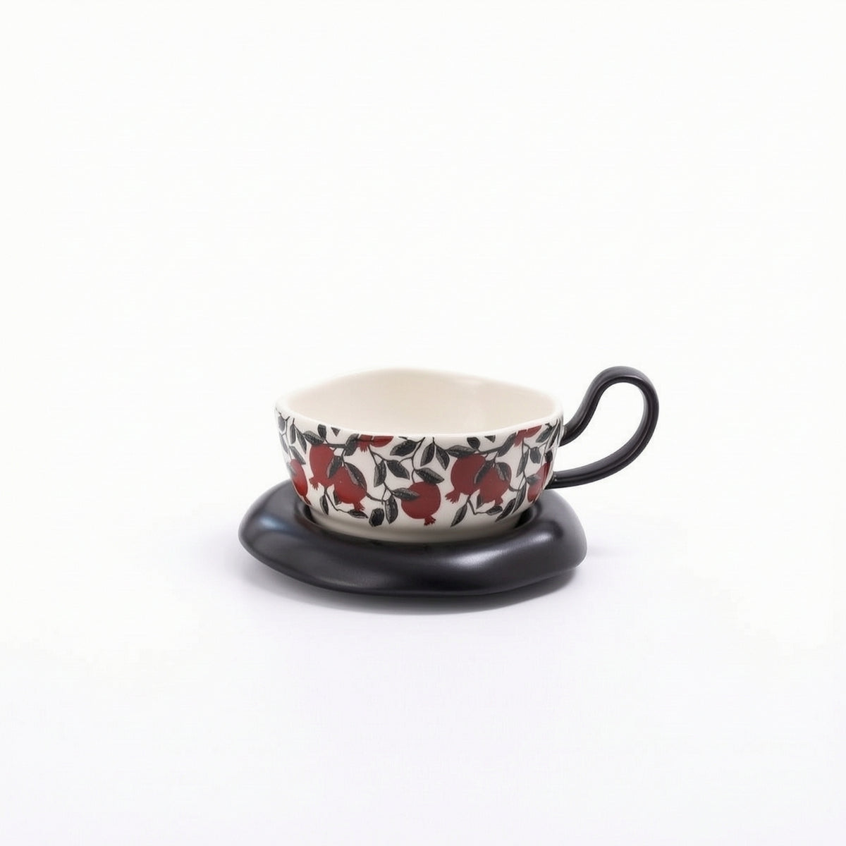 Ceramic Cup with Saucer Glazed Coffee Cup and Saucer Set Food-Safe for Breakfast