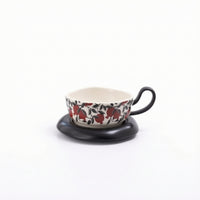 Ceramic Cup with Saucer Glazed Coffee Cup and Saucer Set Food-Safe for Breakfast