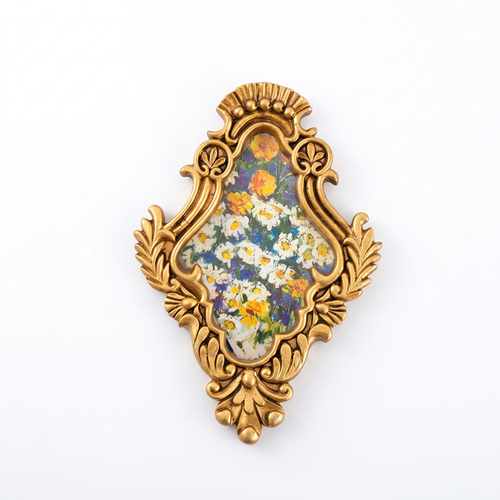 Ornate Resin Photo Frame, Vintage Wall Hanging Tabletop Display, Antique Gold Picture Frame for Home Decor, Decorative Art Fr