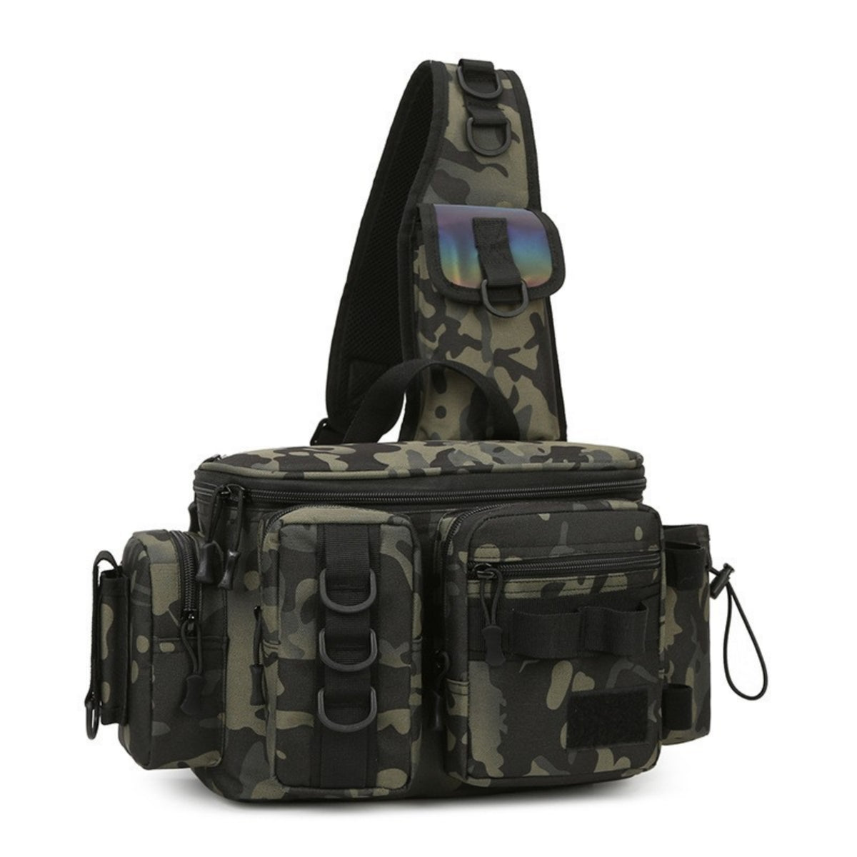 Fishing Shoulder Bag Multiple Pockets Crossbody Fishing Bag Adjustable Strap