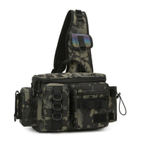 Fishing Shoulder Bag Multiple Pockets Crossbody Fishing Bag Adjustable Strap