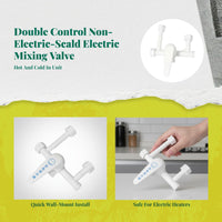Temperature-Control Mixing Valve, Electric Water Heater Shower Faucet, Cold and Hot Water blender, Wall-Mounted U Bend, Universal for Bathroom