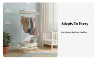 Rolling Clothes Valet with Basket Child-Friendly Height children's Furniture