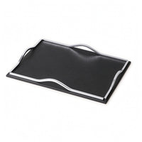 Leather Serving Tray Raised Edges Home Decor Flat Base for Coffee Table