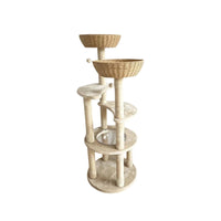 Multi-Level Cat Sisal-Wrapped Posts-Wrapped Soft Cat Climbing Structure Textured Finish Animal Furniture