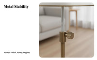 Adjustable Height Table Stainless Steel Minimalist Metal End Table Space Saving Compact Bedside Nightstand for Living Room, Bedroom