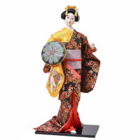 Japanese Geisha Figurine Textile Clothing Folk Ornament Handmade