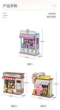 Wooden DIY Mini Shop Model Kit for Craft Enthusiasts