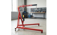 Hydraulic Engine Hoist Easy to Move Engine Hoist with Wheels Cherry Picker Heavy Duty Lift Smooth-Rolling for Mechanics, Garage