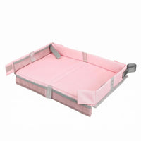 Padded Travel Tray Table Organizer Raised Side Walls Foldable Tray Table Fastening Straps Compartment Organizer Box