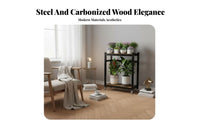 Multi-Tier Rolling Plant Rack Space-Saving Multi-Level Rolling Planter cart Stable Base Artistic Design for Gardeners, Bedroom