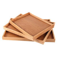 Rectangular Beech Wood Serving Tray for Bread and Tea, Polished Finish