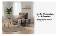 Sectional Single Unit Sofa Nordic Design Aesthetic Upholstered Airy Couch Creamy Look Configurable Layouts for Residents