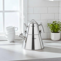 2 Pieces 2.5L 1.0L Kettle Set Easy to Clean Double Kettle Set Fast Boiling