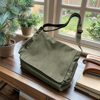 Travel Bag and Shoulder Bag for Women, Large Size Washed Canvas Material Work Bag with Flap Cover, Daily Use Crossbody, Vintage Hobo Style Piece