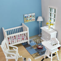 1:12 Scale Dollhouse Mini Wooden Bedroom Furniture Set for BJD Dollhouse Children's Room