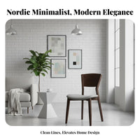 Nordic design Upholstered Wooden Side Chair sturdy Wood Frame Kitchen Seating Minimalist Design Household Furniture Padded Seat for Homeowners, Interior Designers, Office Managers, Dining Room