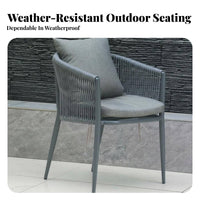 Woven Dining Chair Long-Lasting Construction Woven Dining Chair with Seat Pad Weather-Resistant Strong Load-Bearing