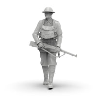 1/72二战英军士兵1/64白模1/35小摆件微缩素体微型兵人3D打印模型