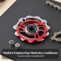 Rear Derailleur Guide Wheel Lightweight Cycle Derailleur Pulley 11T Bearing Pulley Wheel Long-Lasting Fluid Functioning