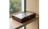 Watch Box with 24 Slots Soft Interior Lining Watch Box with Glass Lid Elegant for Dresser