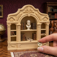 1:12 Mini European Retro Arch Shelf Dollhouse Micro Model Furniture Wood Style