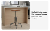 Adjustable Industrial Stool Built-in Footrest Counter Chair Stable Base for Pub