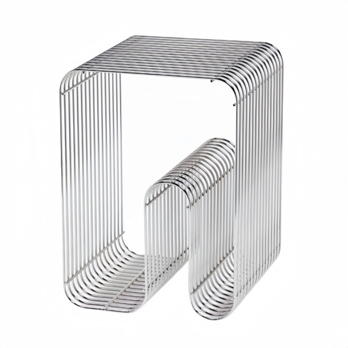 Stainless Steel Side Table Modern Metal Side Table Compact for Living Room
