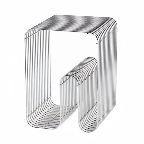 Stainless Steel Side Table Modern Metal Side Table Compact for Living Room