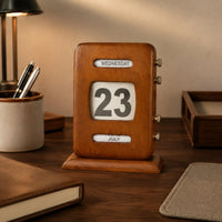 Retro Perpetual Calendar Easy to Read Home Decor Handmade Look for Office