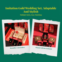 Wedding Jewelry Set, Faux Gold Bridal Bracelet, Display Props for Engagement, Decoration