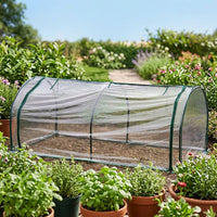 Outdoor Greenhouse, Plant Propagation Greenhouse with Metal Frame, Clear Polyethylene Cover, Zippered for Winter Frost Protection