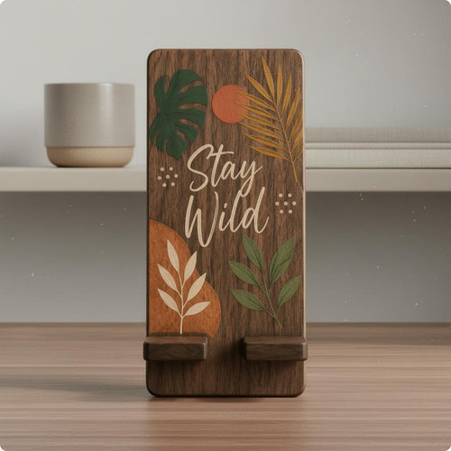 Desktop Phone Stand Tabletop Walnut Phone Stand Decorative