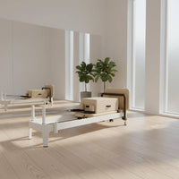 Pilates Reformer Padded Upholstered Pilates  Bed Portable Exercise Machine for Studio, Home