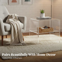 Clear Bedside Cabinet Luxury Design Transparent Accent Stand High-End