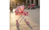 Foldable Doll strollers Metal Frame Baby Doll Pram Wheeled Children's Toy