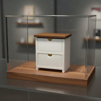 Miniature Bedside Cabinet Decorative Ornament Tiny End Table Model Photo Prop