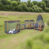 Pet Tunnel Pen Black Panels Foldable Pet Enclosure Outdoor for Small Pets