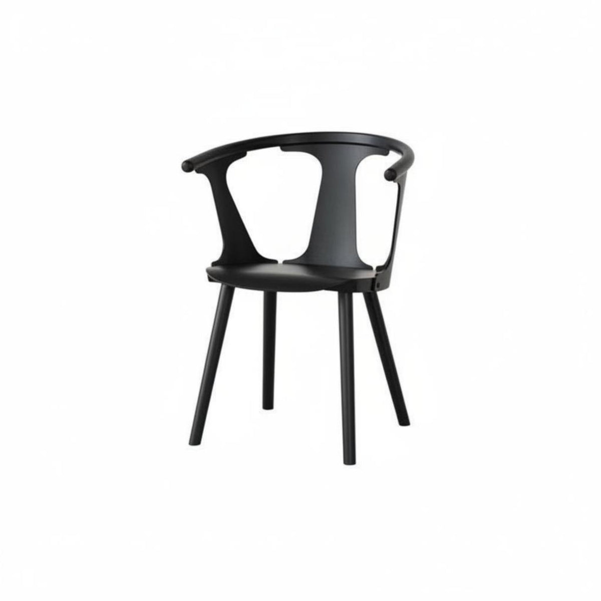 Curved Backrest Dining Chair All-Wood Wood Construction Armchair Nordic Design Wabi-Sabi Aesthetic for Homeowners, Study Room