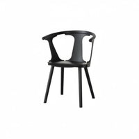 Curved Backrest Dining Chair All-Wood Wood Construction Armchair Nordic Design Wabi-Sabi Aesthetic for Homeowners, Study Room