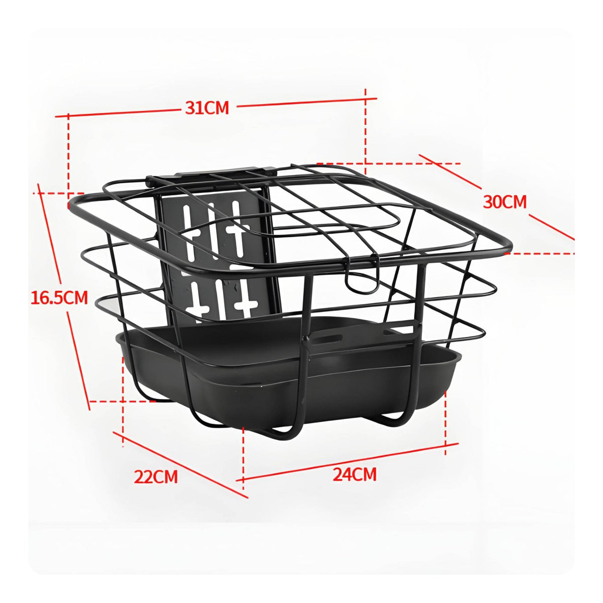 E-Ride Front Basket Thickened Electric Bike Basket Anti-Vibration for Shopping