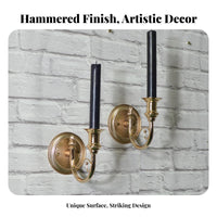 2 Pieces Wall Mounted Candle Holder Set Elegant Decorative Wrought Iron Wall Candle Holder House Decoration for Living Room