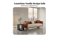 Light Luxury Design Straight-Line 3-Person Settee Pet-Friendly Couch Scratch-Resistant Lounge Seating Minimalist Design for Apartment Dwellers, Families, Young Adults, Living Room, Reception Area, Shop, Office